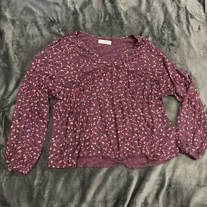 Lucky Brand Boho Floral Purple Women's Top